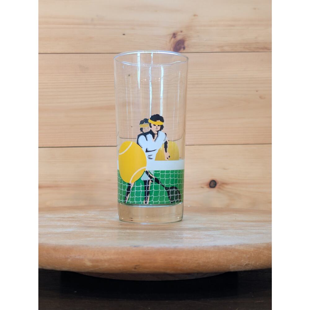 Vintage Libbey Tennis Cooler Tumbler – 1980s Sports Theme Glass